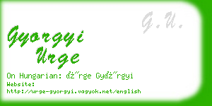 gyorgyi urge business card